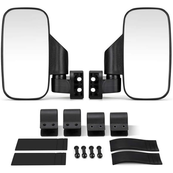 UTV Black Side Sideview Mirrors Pair Universal Moose Utility Division